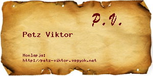 Petz Viktor névjegykártya