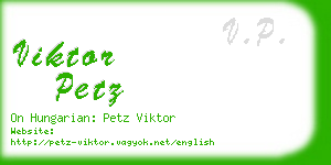 viktor petz business card